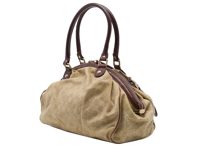 Borsa Gucci Brown GG Canvas Sukey Satchel - vista 2