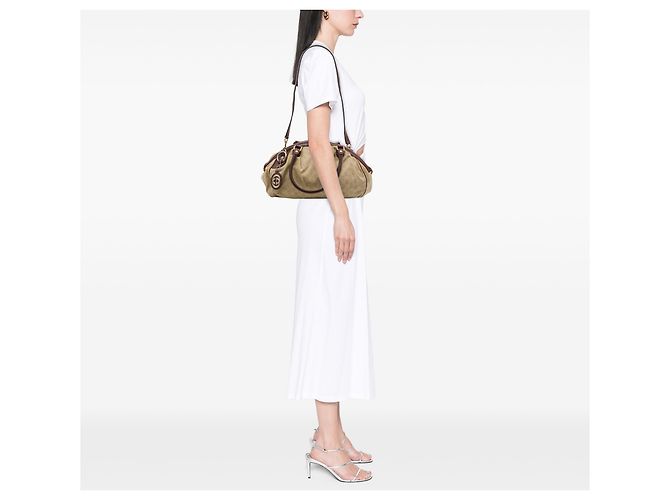 Borsa Gucci Brown GG Canvas Sukey Satchel - vista 6