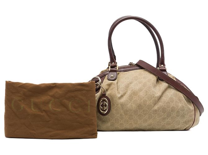 Borsa Gucci Brown GG Canvas Sukey Satchel - vista 7