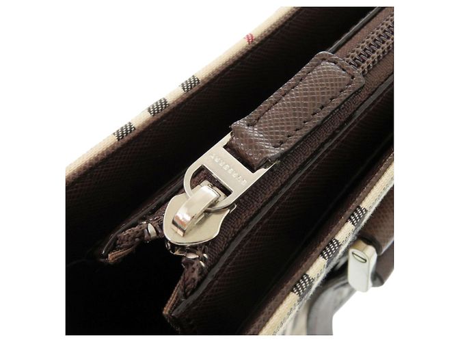 Borsa Tote Burberry Beige House Check Canvas - vista 6