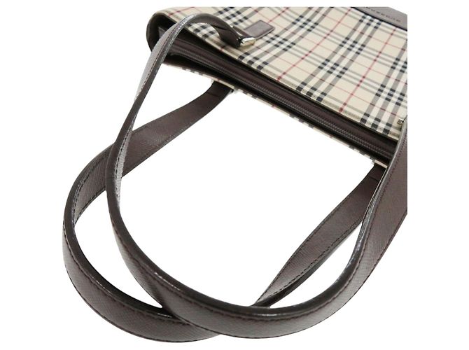 Borsa Tote Burberry Beige House Check Canvas - vista 7