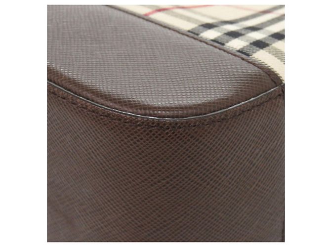 Borsa Tote Burberry Beige House Check Canvas - vista 8