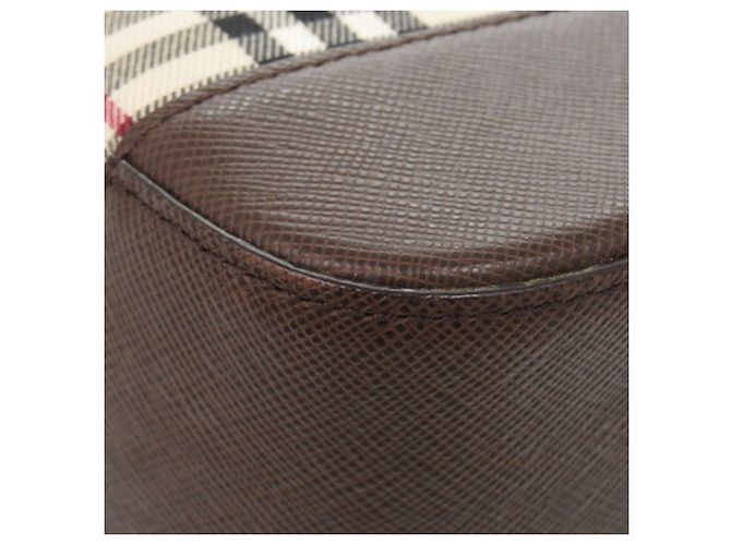 Borsa Tote Burberry Beige House Check Canvas - vista 9