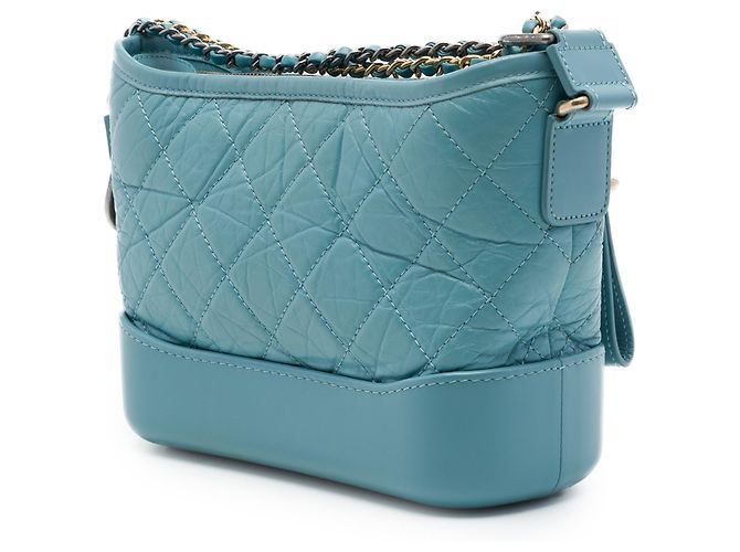 Chanel Blue Small Quilted Aged Calfskin Gabrielle Hobo - vista 2