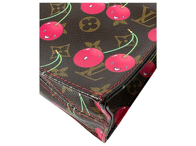 Louis Vuitton Brown Takashi Murakami Monogram Cerises Sac Plat - vista 11