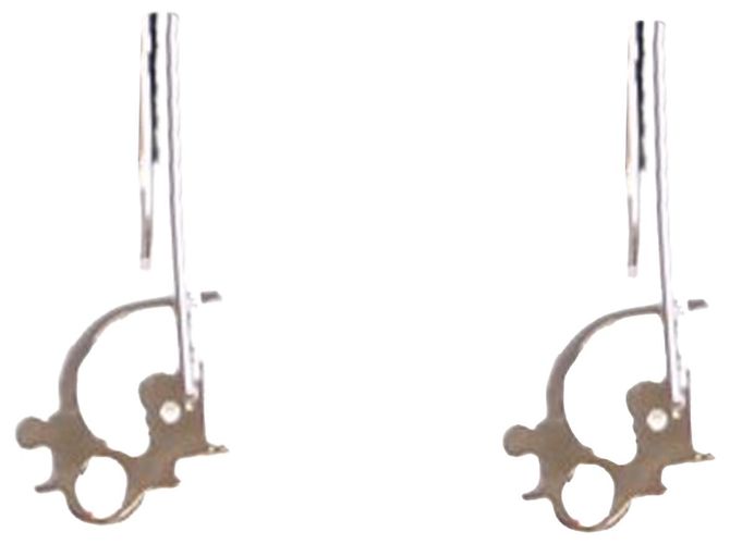 Orecchini a goccia Dior con logo placcato in palladio argento - vista 2