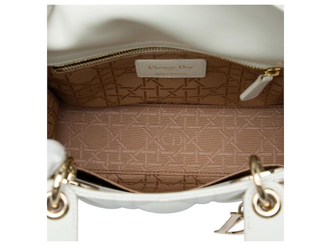 Dior White Small Lambskin Cannage My ABCDior Lady Dior - vista 4