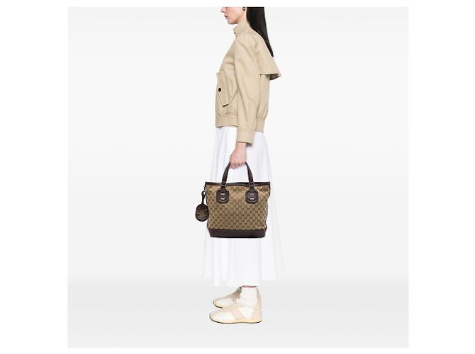 Gucci Beige GG Canvas Techno Tag Tote - Ansicht 6