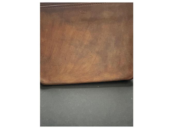 Céline Celine Borsa Triomphe Pochette in pelle marrone - vista 12