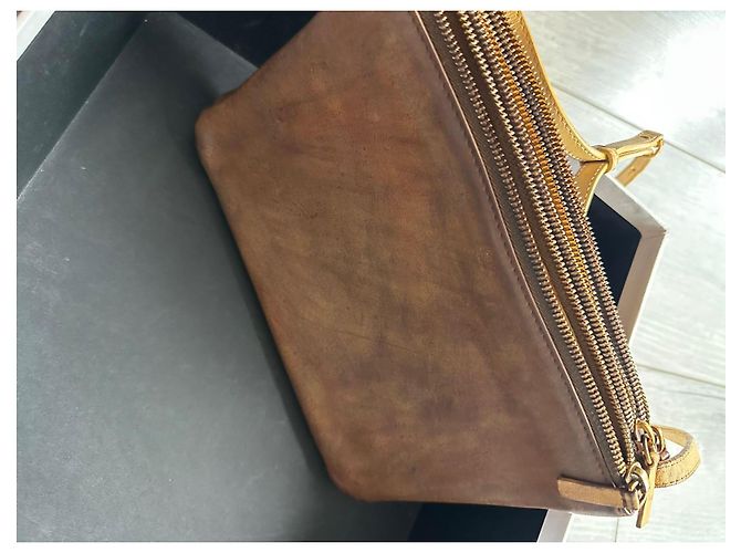 Céline Celine Borsa Triomphe Pochette in pelle marrone - vista 3
