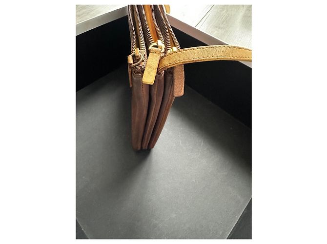 Céline Celine Borsa Triomphe Pochette in pelle marrone - vista 4
