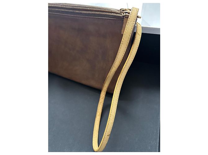 Céline Celine Borsa Triomphe Pochette in pelle marrone - vista 5