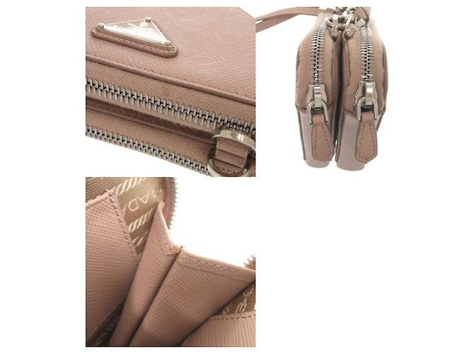 Mini borsa a tracolla Prada in pelle Saffiano con logo triangolare - vista 10