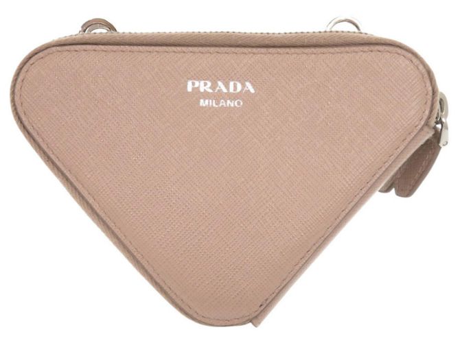 Mini borsa a tracolla Prada in pelle Saffiano con logo triangolare - vista 2