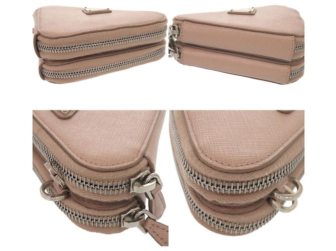Mini borsa a tracolla Prada in pelle Saffiano con logo triangolare - vista 9