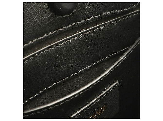 Borsa a mano Fendi in pelle nera e rosa - vista 10