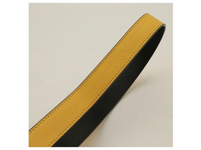 Borsa a tracolla Fendi Box Bag in pelle nera e gialla - vista 7