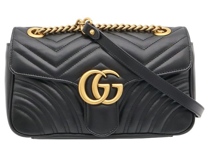 Borsa a spalla con catena GUCCI GG Marmont - vista 2