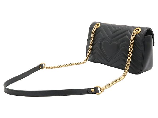Borsa a spalla con catena GUCCI GG Marmont - vista 3