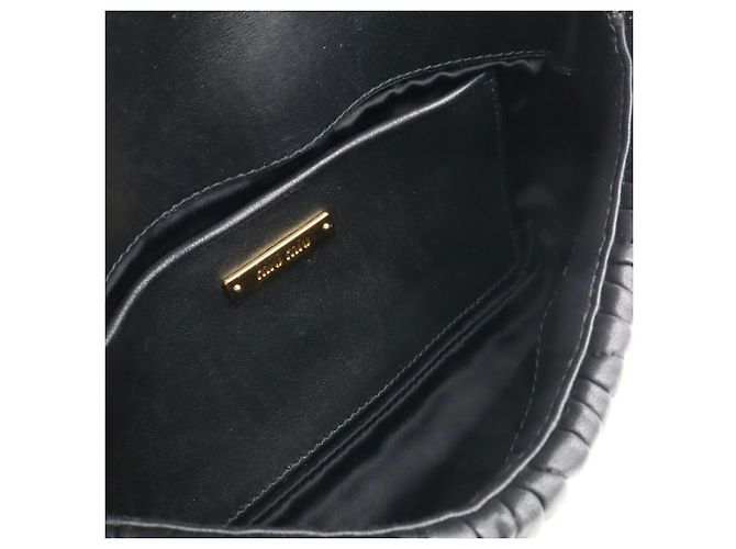 Borsa a spalla arricciata Miu Miu Matelassé in nero - vista 7