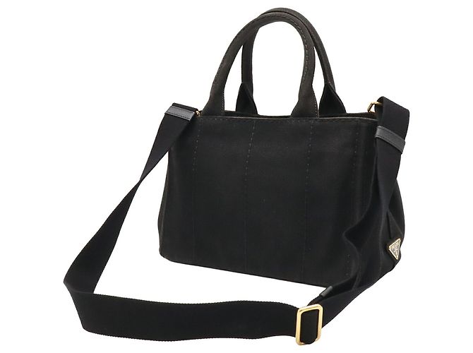 Borsa Tote Prada Canapa in Nero - vista 3