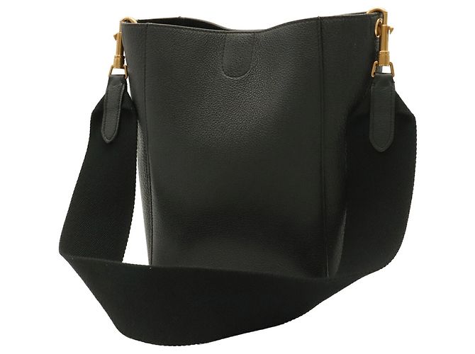 Céline Borsa a tracolla Celine Sangle Bucket Small - Pelle nera - vista 3
