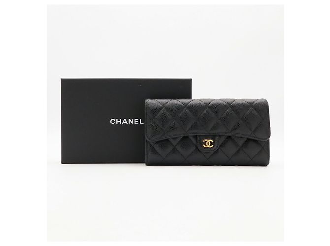 Cartera larga bifold Chanel Matelassé Black - vista 9