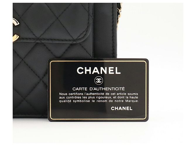 Borsa a tracolla con catena CHANEL in pelle matelassé nera - vista 4