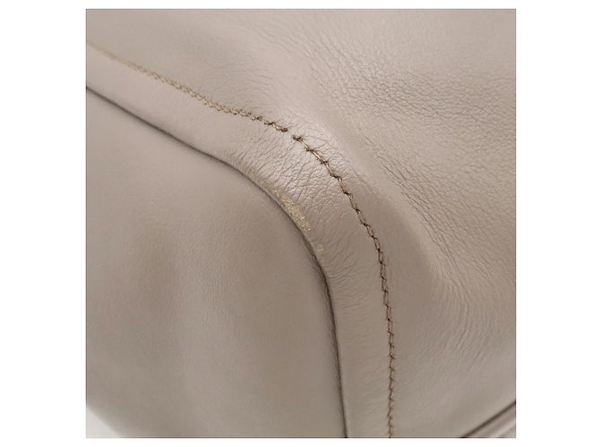 Tote Prada Shopper Schultertasche aus grauem Leder - Ansicht 4
