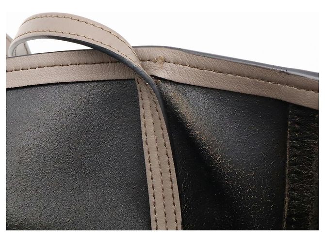 Tote Prada Shopper Schultertasche aus grauem Leder - Ansicht 6