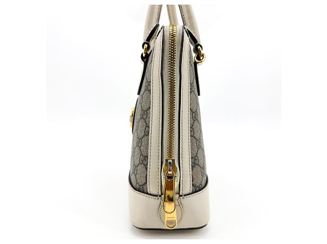 Gucci Horsebit 1955 Top Handle GG Coated Canvas with Leather Small - vista 3