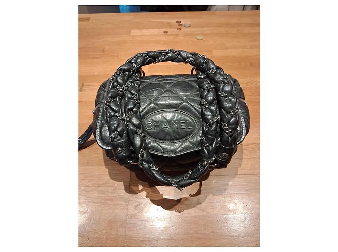 Borsa Chanel in pelle nera - vista 2