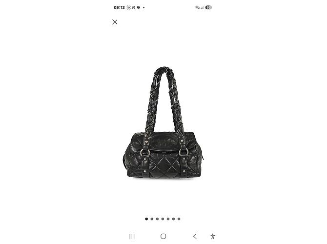 Borsa Chanel in pelle nera - vista 4