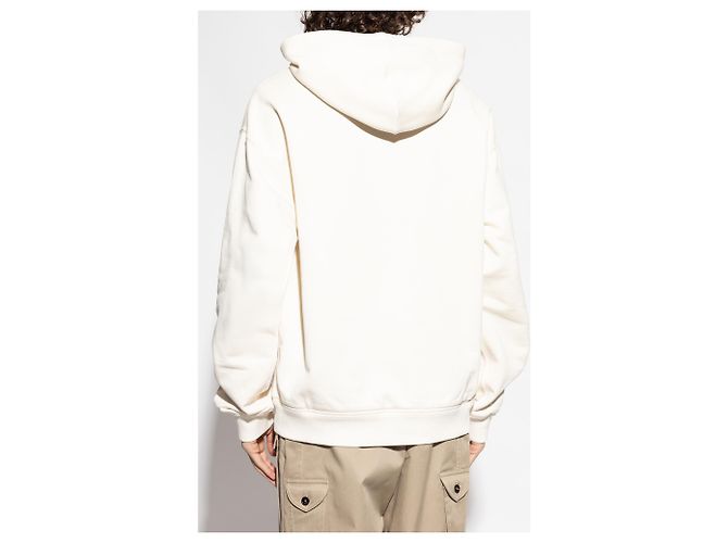 Dolce & Gabbana Logo Hoodie Weiß Creme Baumwolle - Ansicht 2