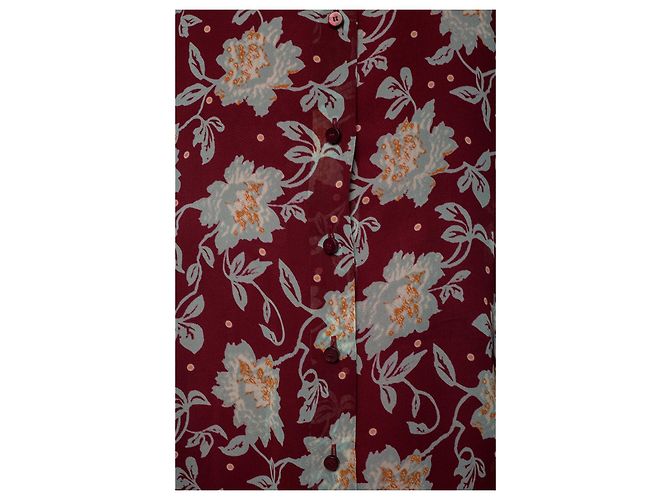 Vestido Chloé de seda con estampado floral granate - vista 5