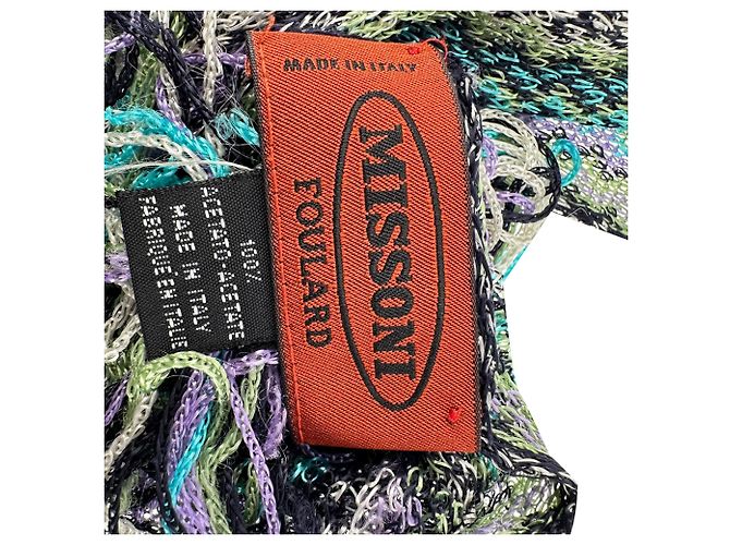 Sciarpa con frange Missoni Zig-Zag in acetato multicolore - vista 4