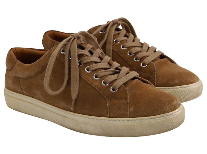 Sneakers stringate Ralph Lauren in camoscio marrone - vista 2