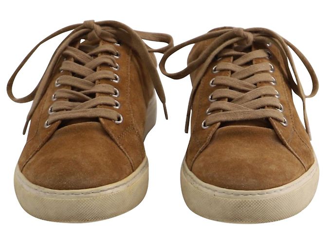 Sneakers stringate Ralph Lauren in camoscio marrone - vista 3