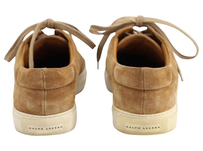 Sneakers stringate Ralph Lauren in camoscio marrone - vista 4