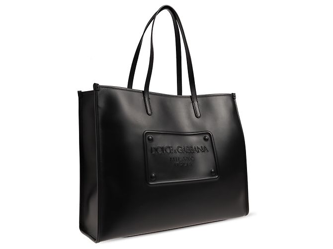 Borsa shopper Dolce & Gabbana in pelle nera - vista 2