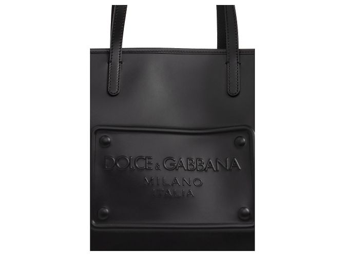 Borsa shopper Dolce & Gabbana in pelle nera - vista 4
