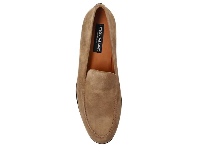 Mocassini Split in suede beige Dolce & Gabbana - vista 4