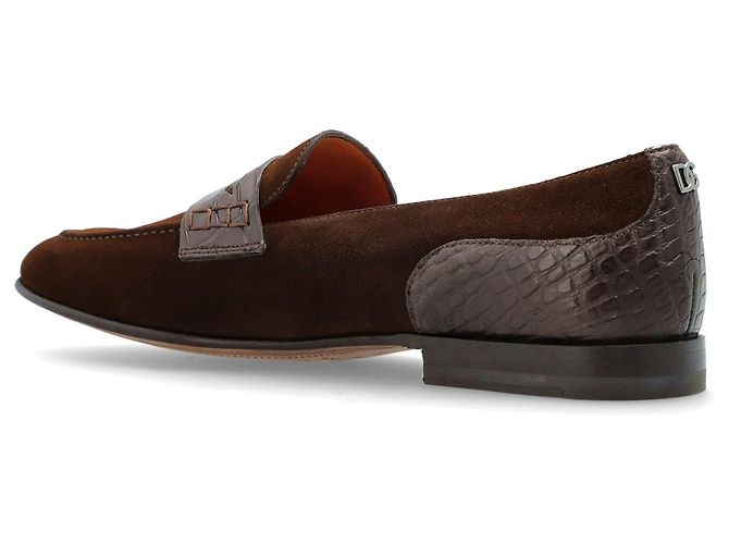 Mocassini in suede marroni Dolce & Gabbana - vista 3