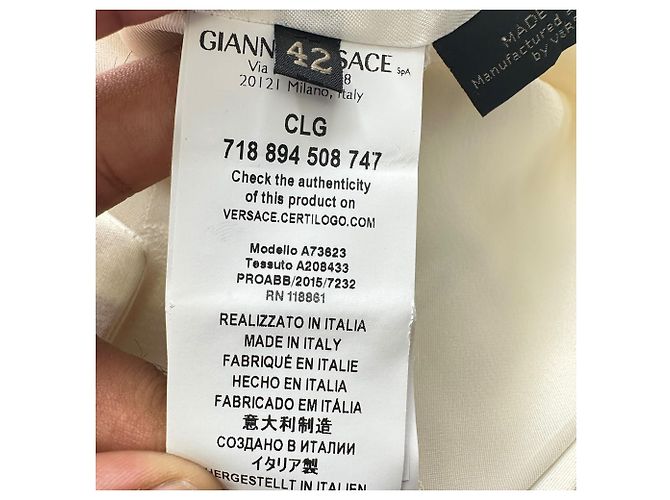 Blazer Versace abotonadura sencilla con bolsillos en algodón blanco - vista 10