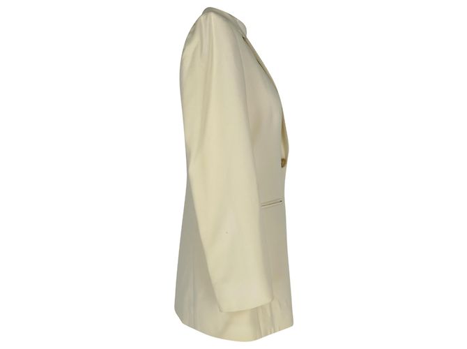 Blazer Versace abotonadura sencilla con bolsillos en algodón blanco - vista 2