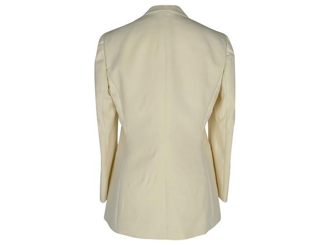 Blazer Versace abotonadura sencilla con bolsillos en algodón blanco - vista 5