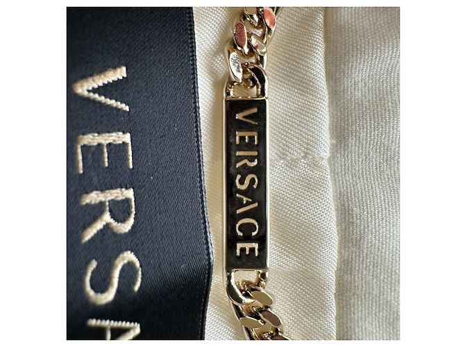 Blazer Versace abotonadura sencilla con bolsillos en algodón blanco - vista 6