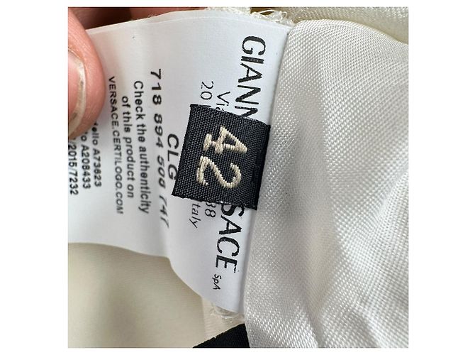 Blazer Versace abotonadura sencilla con bolsillos en algodón blanco - vista 9