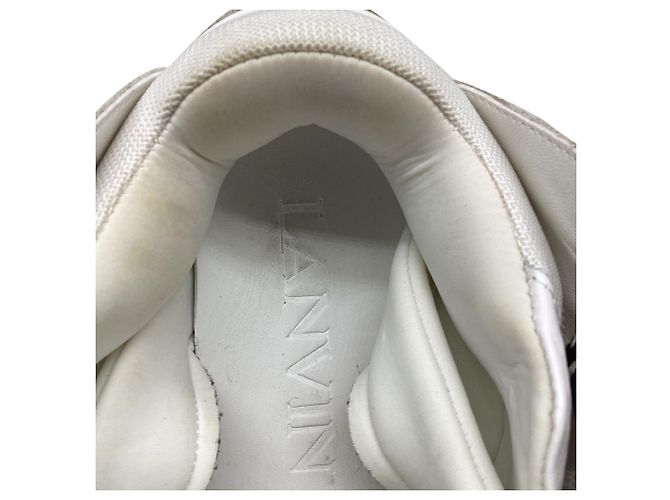 Sneakers Lanvin Curb in pelle bianca - vista 13