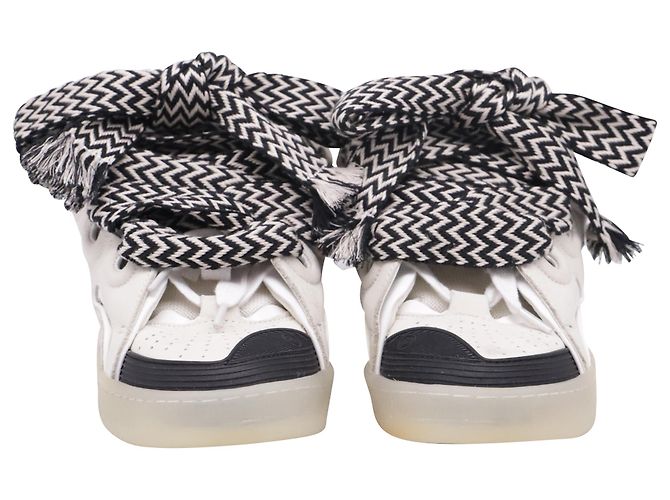 Sneakers Lanvin Curb in pelle bianca - vista 2